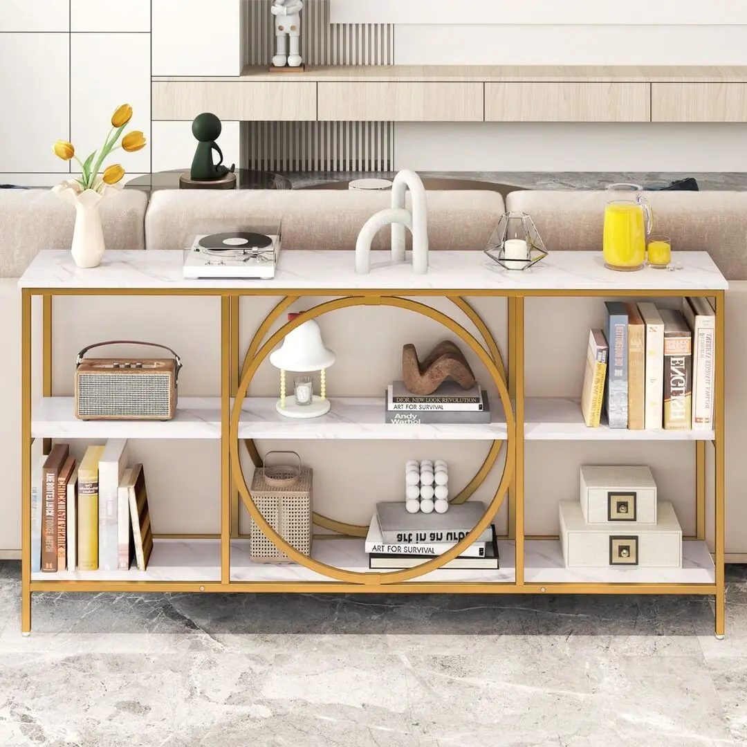 Консольный стол Costway JV12463WH (White/Gold)