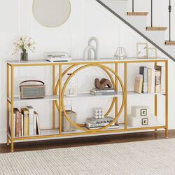 Консольный стол Costway JV12463WH (White/Gold) Thumb