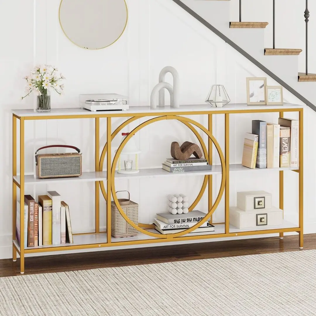 Консольный стол Costway JV12463WH (White/Gold)