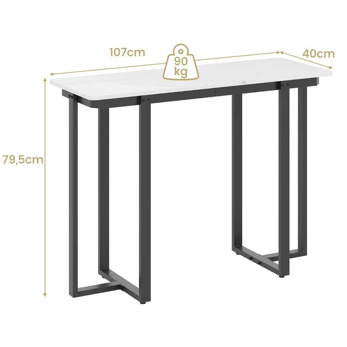 Консольный стол Costway JV12593DK (Black/White) - 4