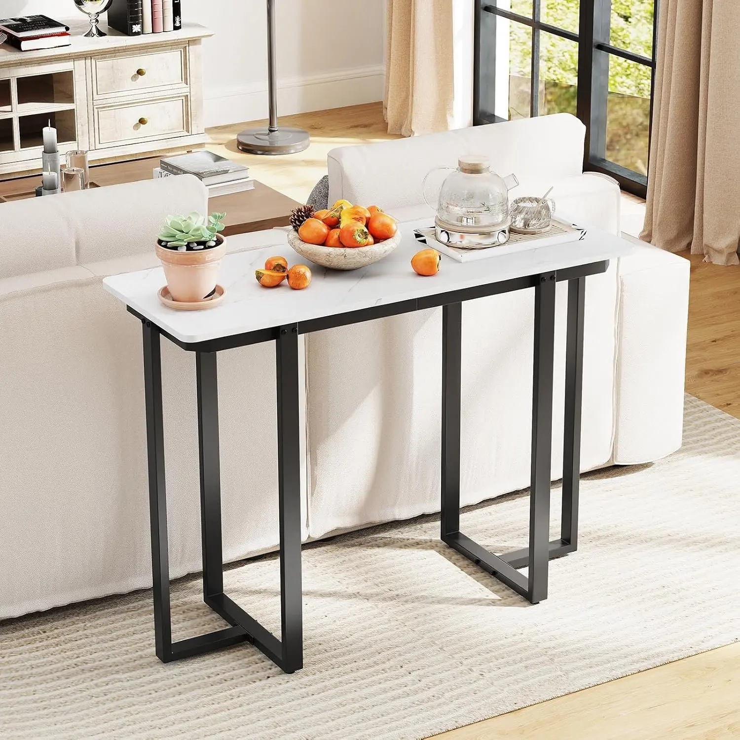 Консольный стол Costway JV12593DK (Black/White) - 6