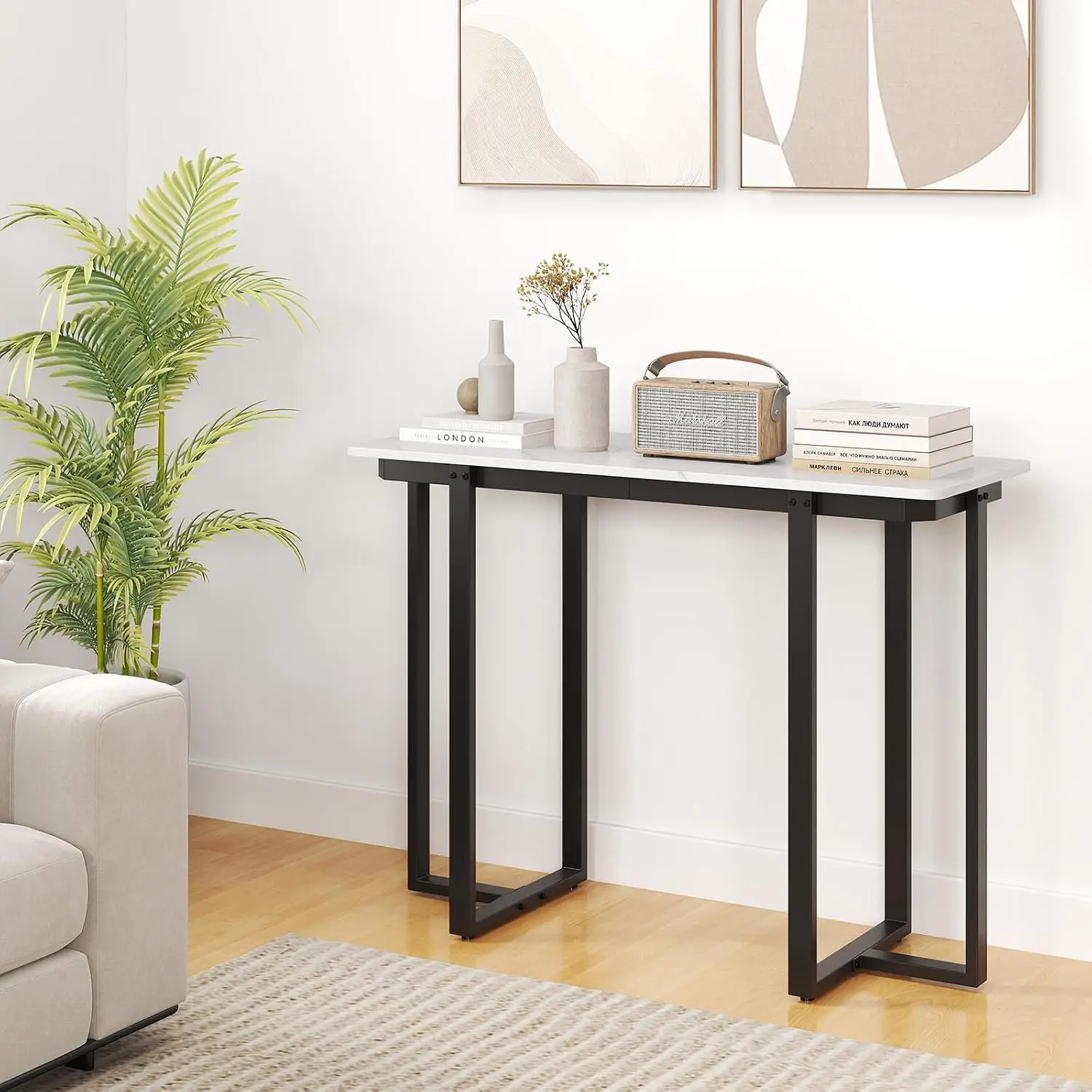 Консольный стол Costway JV12593DK (Black/White) - 7