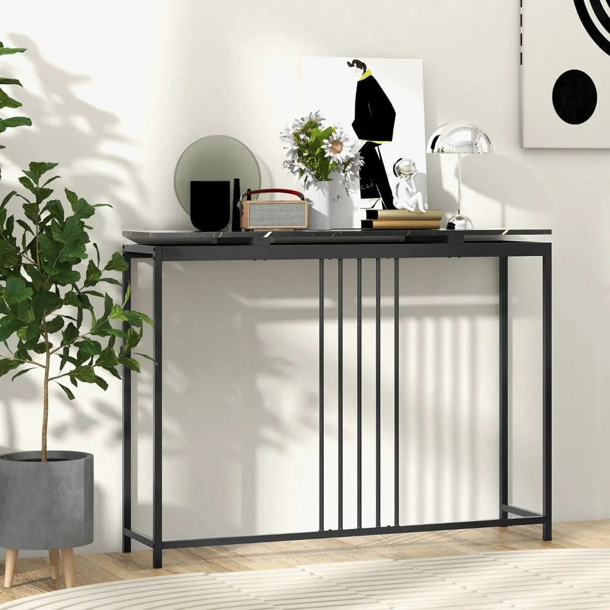 Консольный стол Costway JV13088DK (Black) - 4
