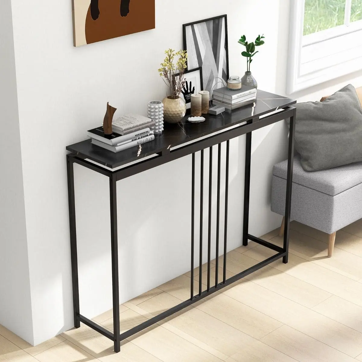Консольный стол Costway JV13088DK (Black) - 6
