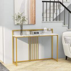 Консольный стол Costway JV13092WH (White/Gold)