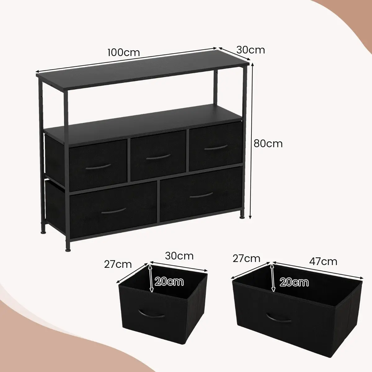 Консольный стол Costway JV13111DK (Black) - 3