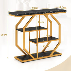 Masa auxiliara Costway JV13295DK (Black/Gold) Thumb