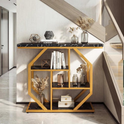 Masa auxiliara Costway JV13295DK (Black/Gold) Thumb