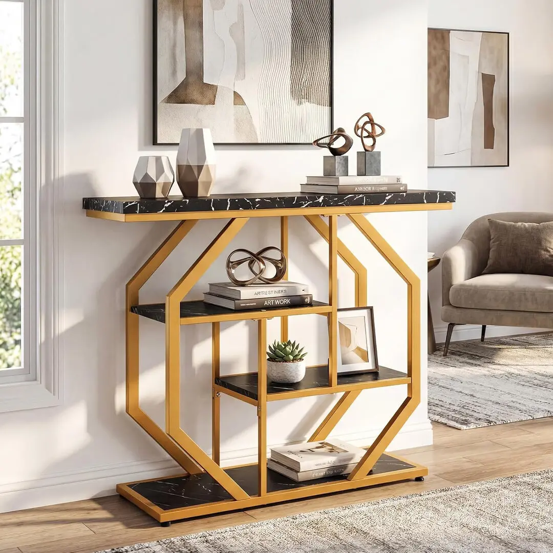 Masa auxiliara Costway JV13295DK (Black/Gold)