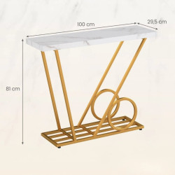Консольный стол Costway JV13298WH (White/Gold) Thumb