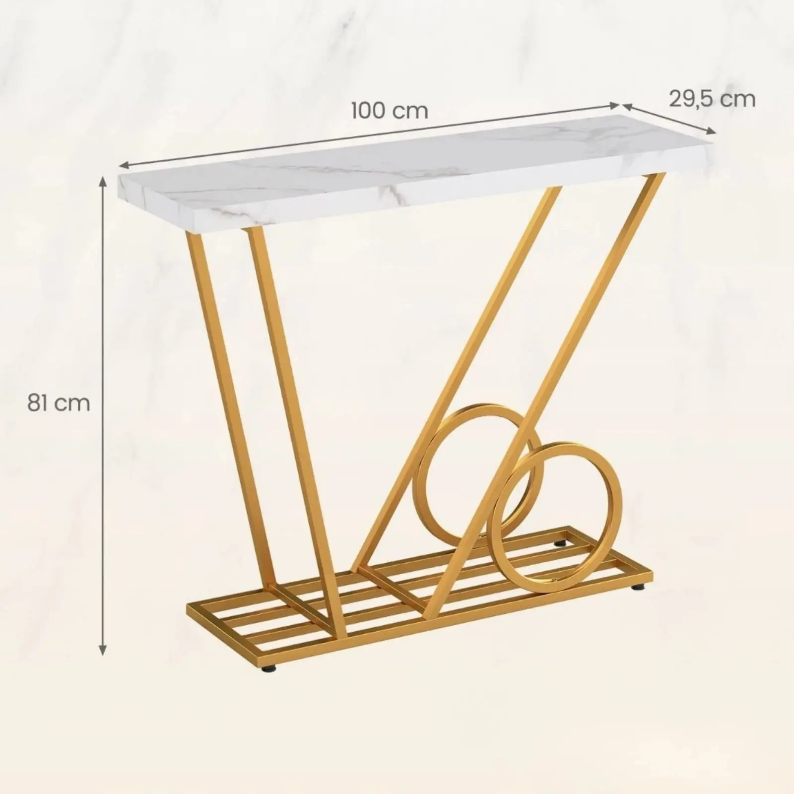 Консольный стол Costway JV13298WH (White/Gold) - 4