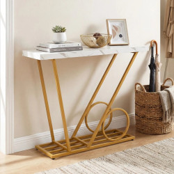 Консольный стол Costway JV13298WH (White/Gold) Thumb