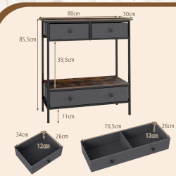 Masa auxiliara Costway JV13398CF (Brown/Grey) Thumb
