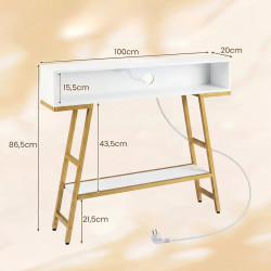 Masa auxiliara Costway JV13565DE-WH (White/Gold) Thumb