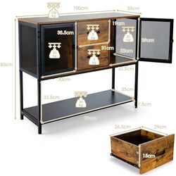 Консольный стол Costway JV10367CF (Brown/Black) Thumb