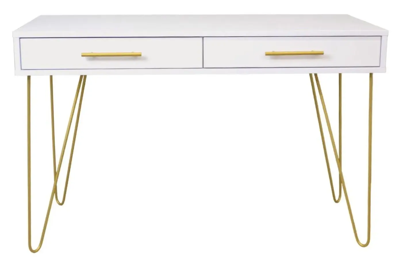 Masa auxiliara DP Mia cu sertar (White/Gold)