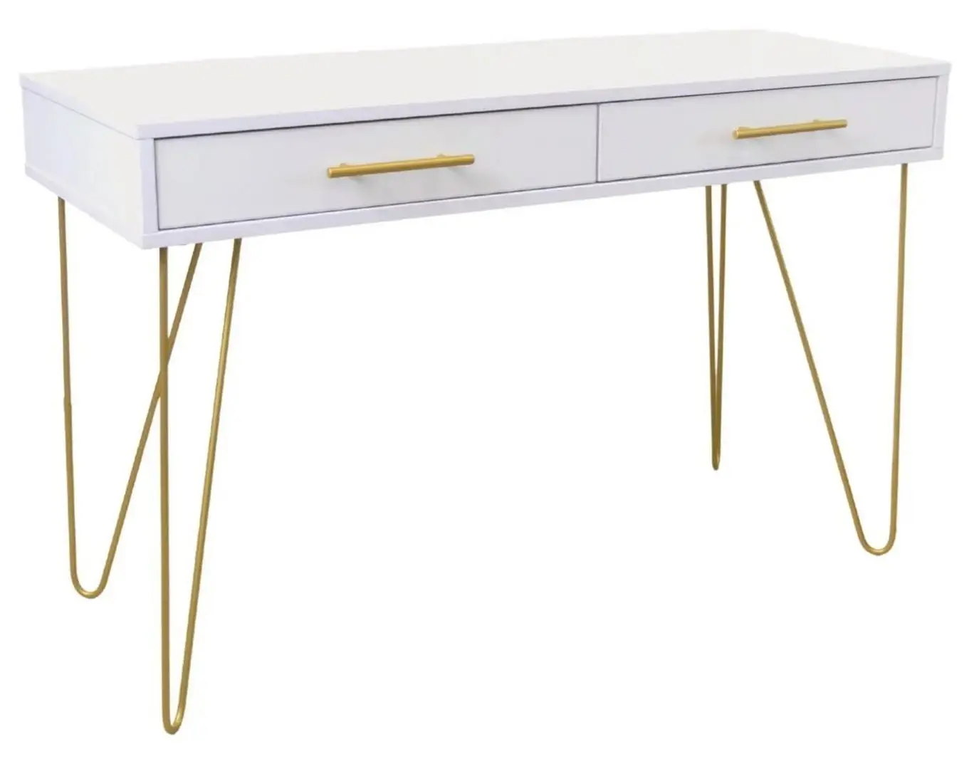 Masa auxiliara DP Mia cu sertar (White/Gold)