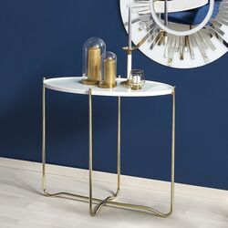 Masa auxiliara Halmar KN2 (White/Gold) Thumb