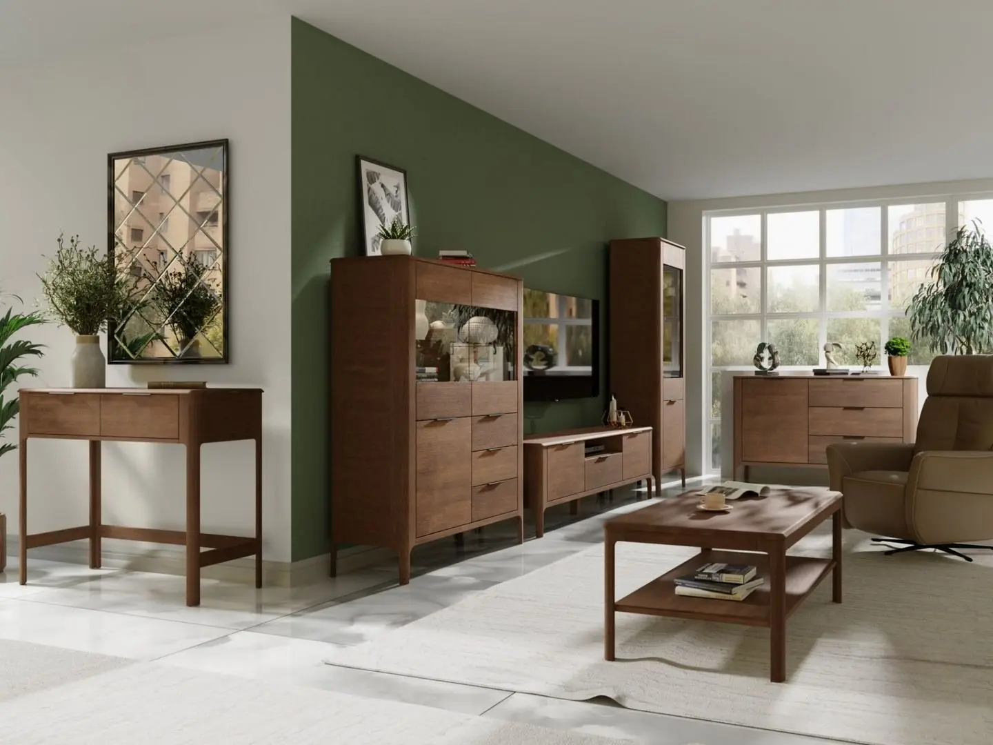 Консольный стол Helvetia Malawi 91x110 (Veneer Natural Oak) - 4