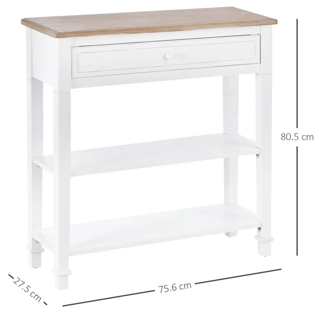 Консольный стол Homcom 837-046 75x27x80 cm (White/Oak)