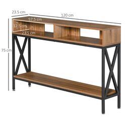 Masa auxiliara Homcom 837-078 120x75x23 cm (Walnut/Black) Thumb