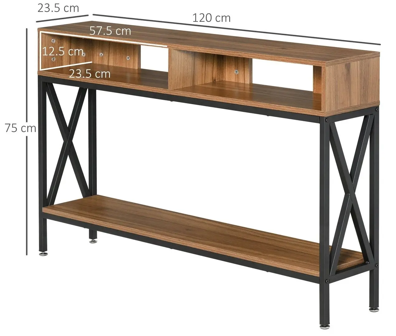 Masa auxiliara Homcom 837-078 120x75x23 cm (Walnut/Black) - 2