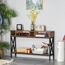 Masa auxiliara Homcom 837-078 120x75x23 cm (Walnut/Black)