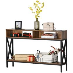 Masa auxiliara Homcom 837-078 120x75x23 cm (Walnut/Black) Thumb