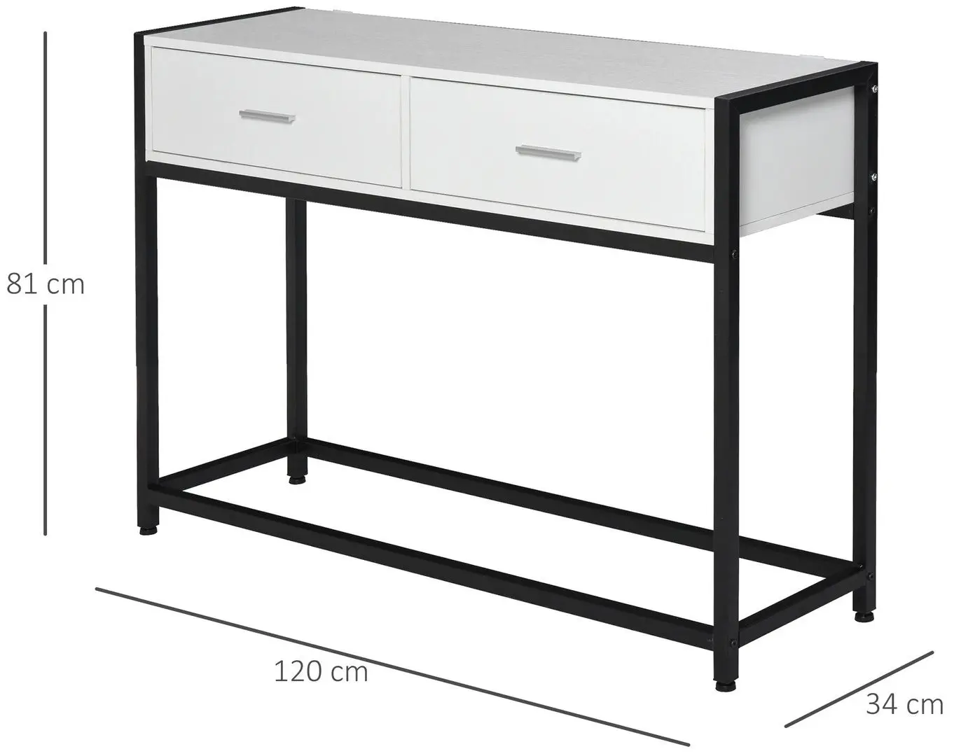 Masa auxiliara Homcom 837-099 120x34x81 cm (White/Black)