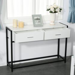 Masa auxiliara Homcom 837-099 120x34x81 cm (White/Black) Thumb