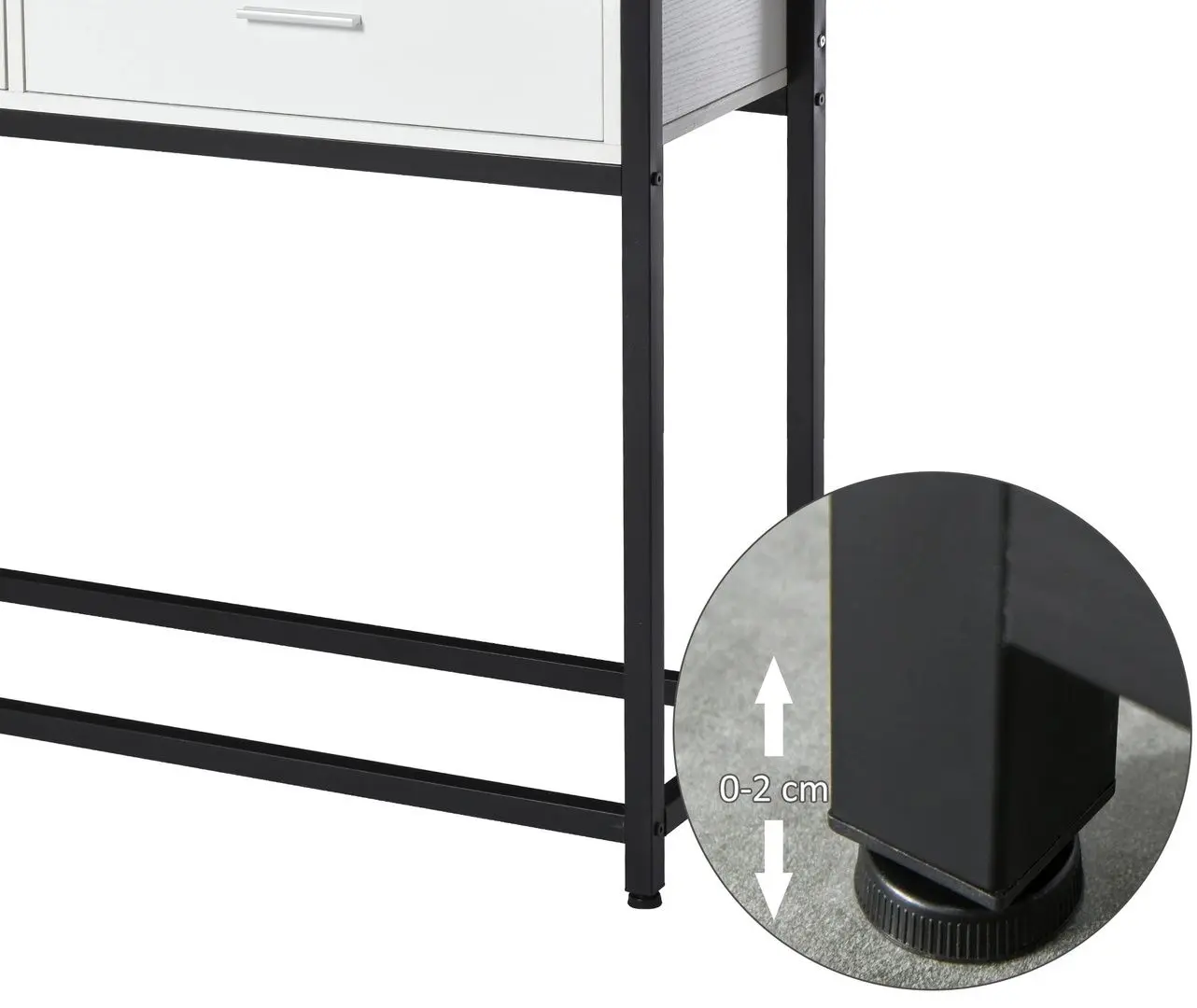 Masa auxiliara Homcom 837-099 120x34x81 cm (White/Black)