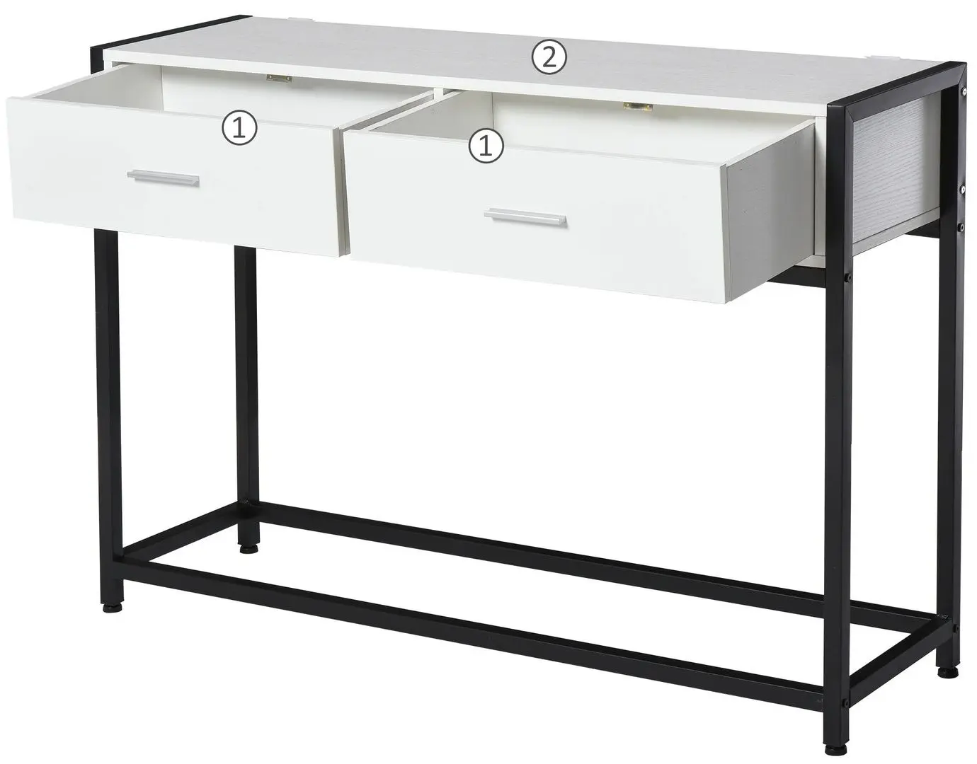 Masa auxiliara Homcom 837-099 120x34x81 cm (White/Black)