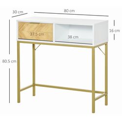 Консольный стол Homcom 837-154 80x30 cm (White/Oak/Gold) Thumb