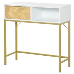 Консольный стол Homcom 837-154 80x30 cm (White/Oak/Gold) Thumb