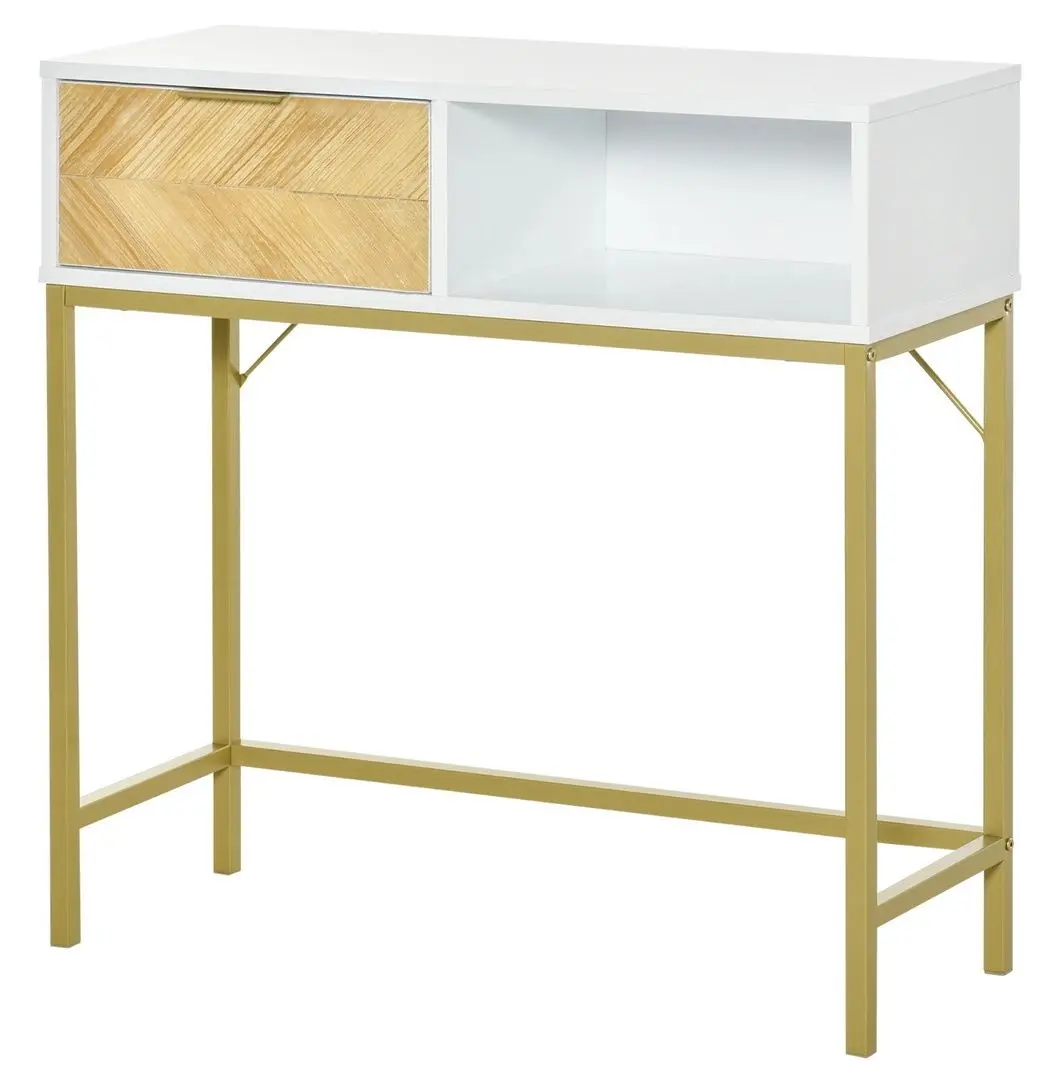 Консольный стол Homcom 837-154 80x30 cm (White/Oak/Gold)