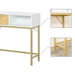 Консольный стол Homcom 837-154 80x30 cm (White/Oak/Gold) Thumb