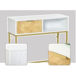 Консольный стол Homcom 837-154 80x30 cm (White/Oak/Gold) Thumb