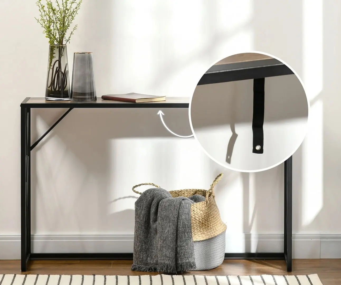 Консольный стол Homcom 837-171BN 120x75x35 cm (Brown/Black)