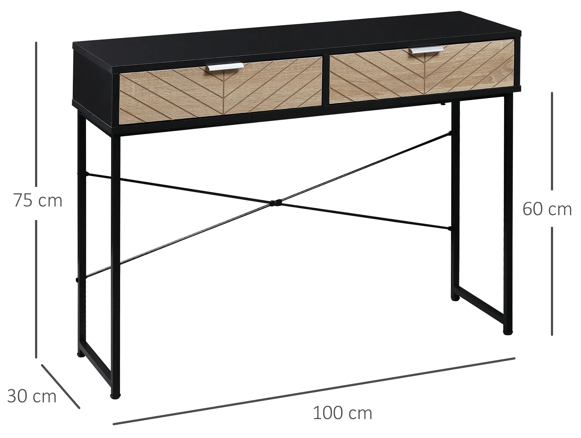 Консольный стол Homcom 837-198BK (Black/Natural) - 4