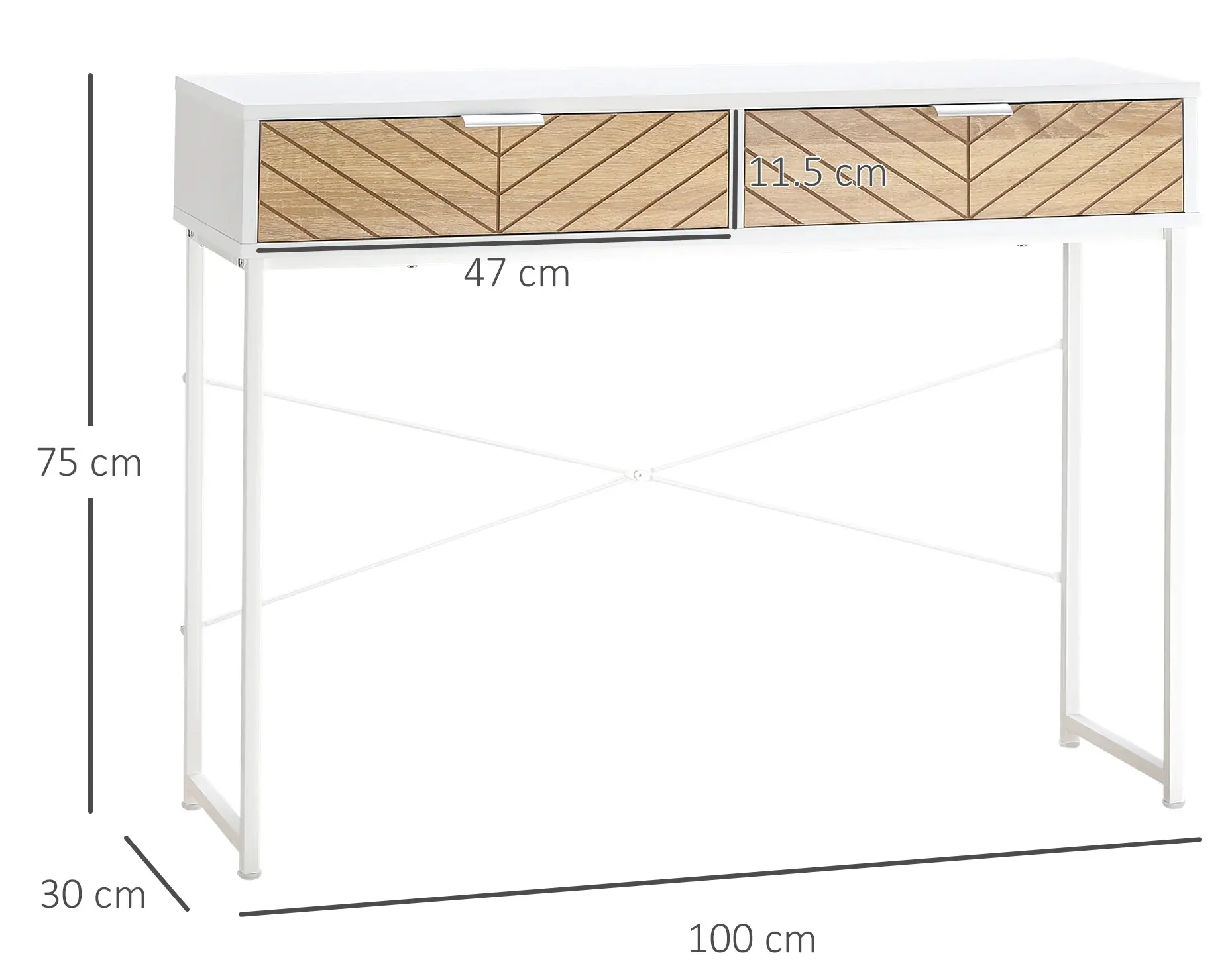 Консольный стол Homcom 837-198WT (White/Natural) - 4