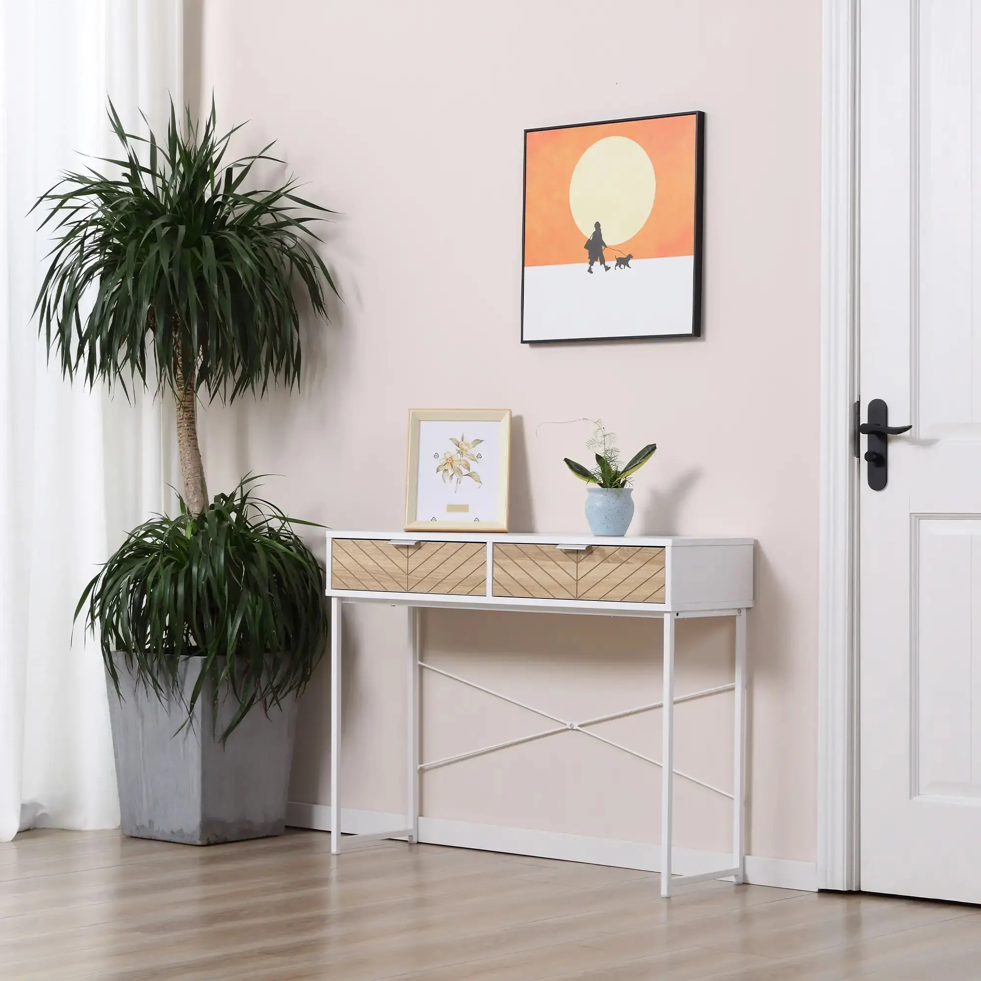 Консольный стол Homcom 837-198WT (White/Natural) - 9