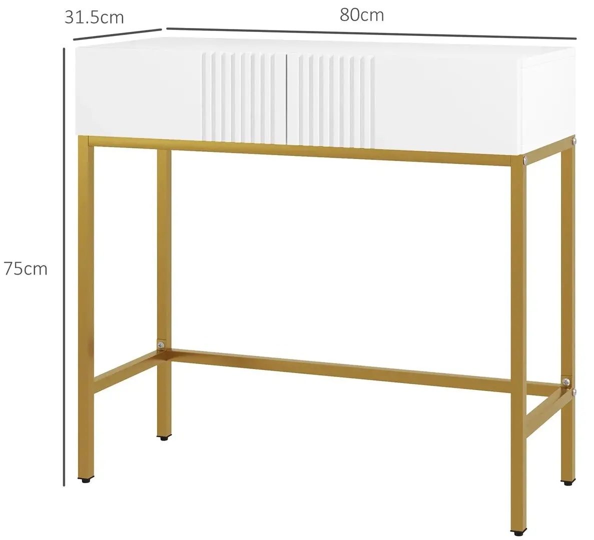 Masa auxiliara Homcom 837-471V80WT (White/Gold) - 7