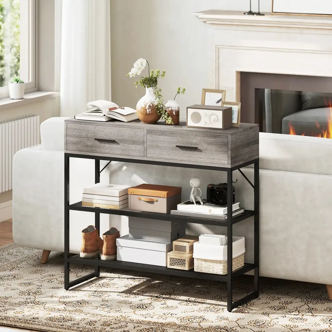 Консольный стол Homcom 837-668V00ND (Light Grey/Black)