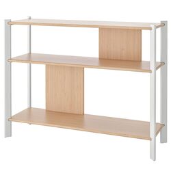 Masa auxiliara Ikea Jattesta 95x30 (Alb/Bambus Deschis) Thumb