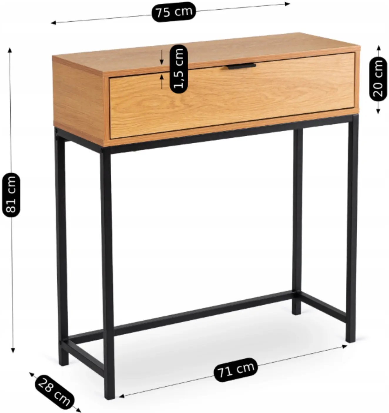 Консольный стол Mebel Elite Petra (Oak/Black) - 6