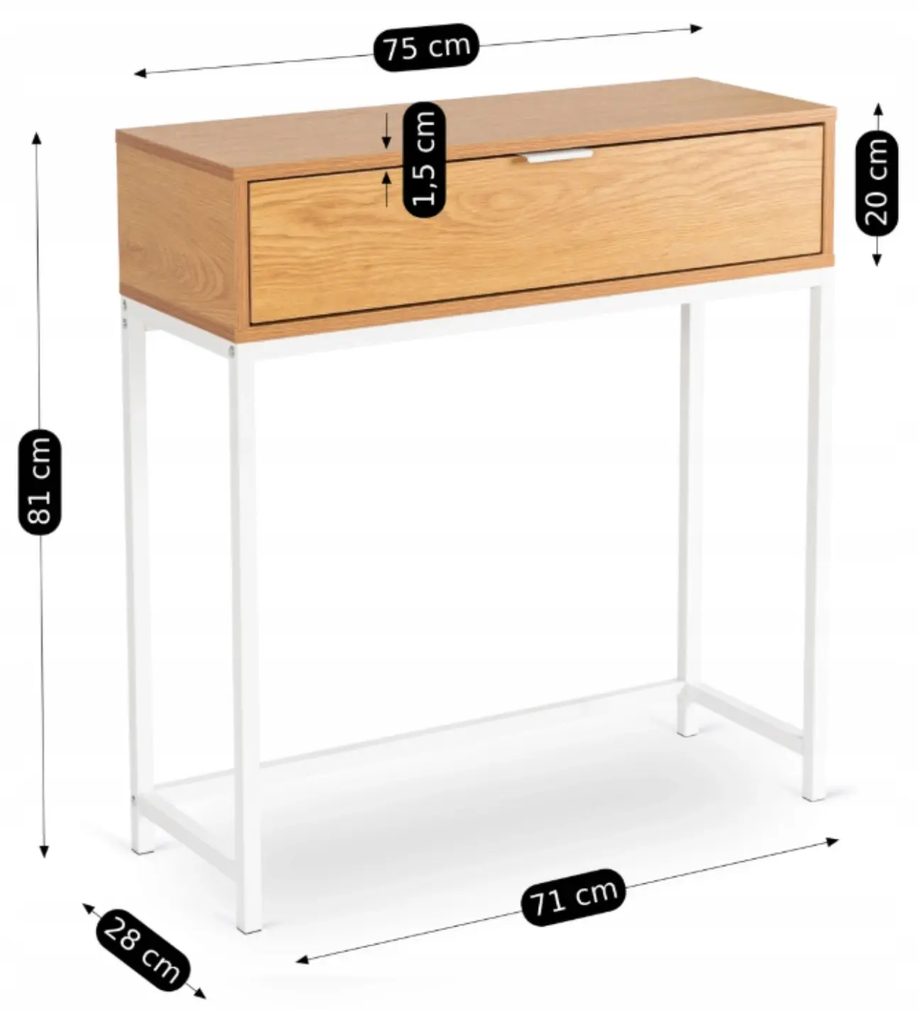 Masa auxiliara Mebel Elite Petra (Oak/White) - 6