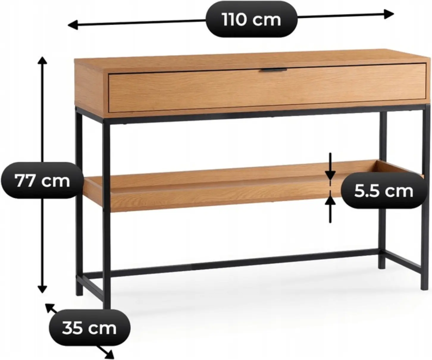 Консольный стол Mebel Elite Ruby (Oak/Black) - 6