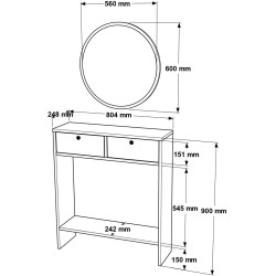 Masa auxiliara Mirage Design Larris LR1-W (White) Thumb