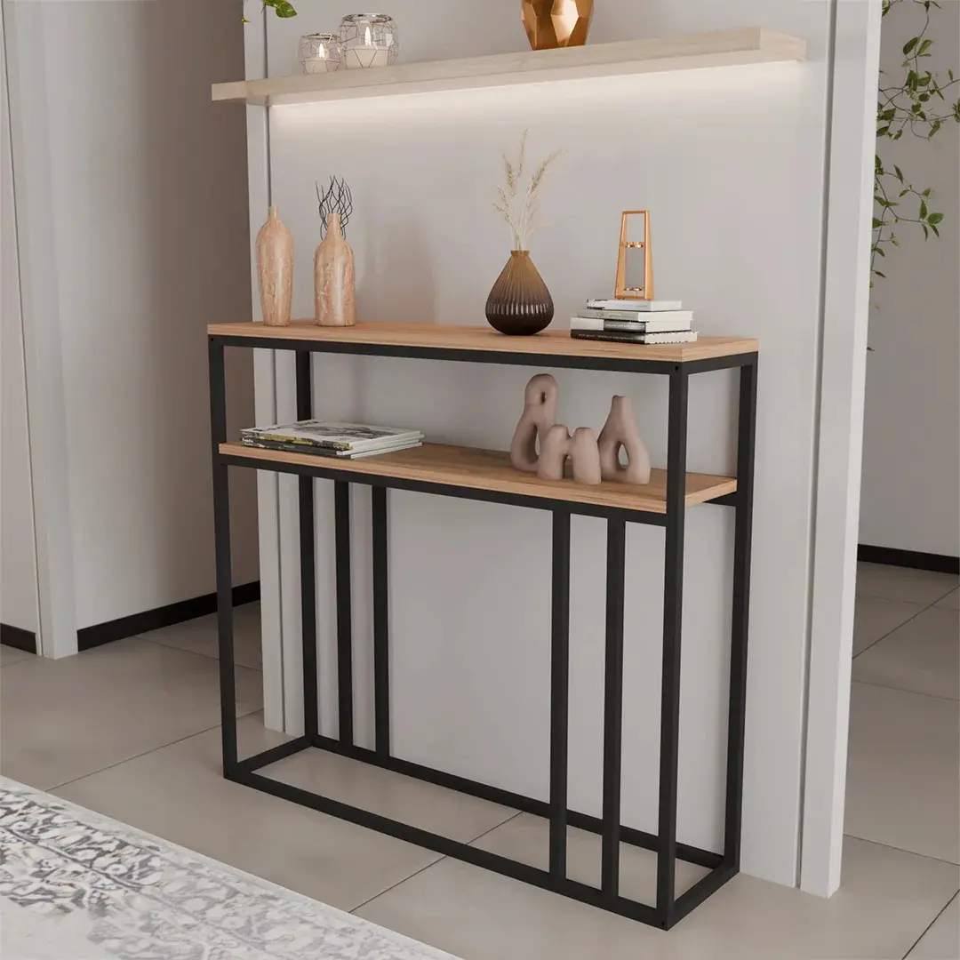 Masa auxiliara Prestige Siena 2 Layer 100x25x90 (Pine/Black)