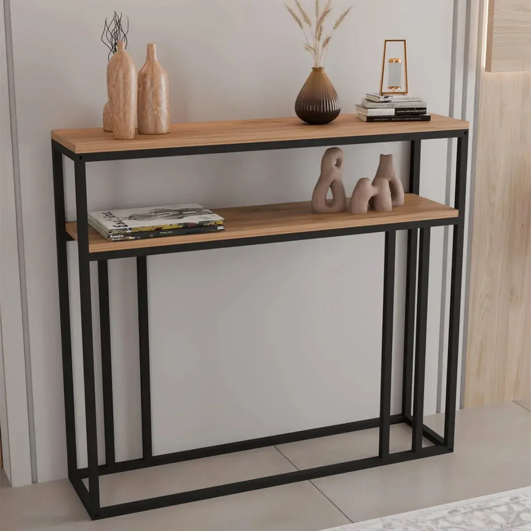 Masa auxiliara Prestige Siena 2 Layer 100x25x90 (Pine/Black)